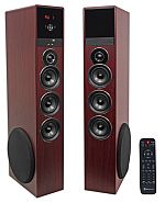 Rockville TM150C Cherry Powered Home Theater Tower Speakers 10" Sub/Blueooth/USB